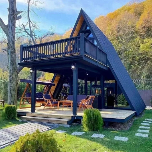 Luxury A-Frame Low-rise Villa, Heat-insulated Modular Home, Prefab Tiny Wooden Triangle House, Apartment Prefab Cottage beautiful!!! | Get Everything Easy store