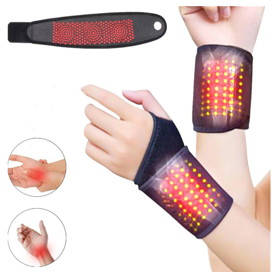 Self-Heating Wrist Band Magnetic Therapy Support Brace Wrap Heated Hand Warmer